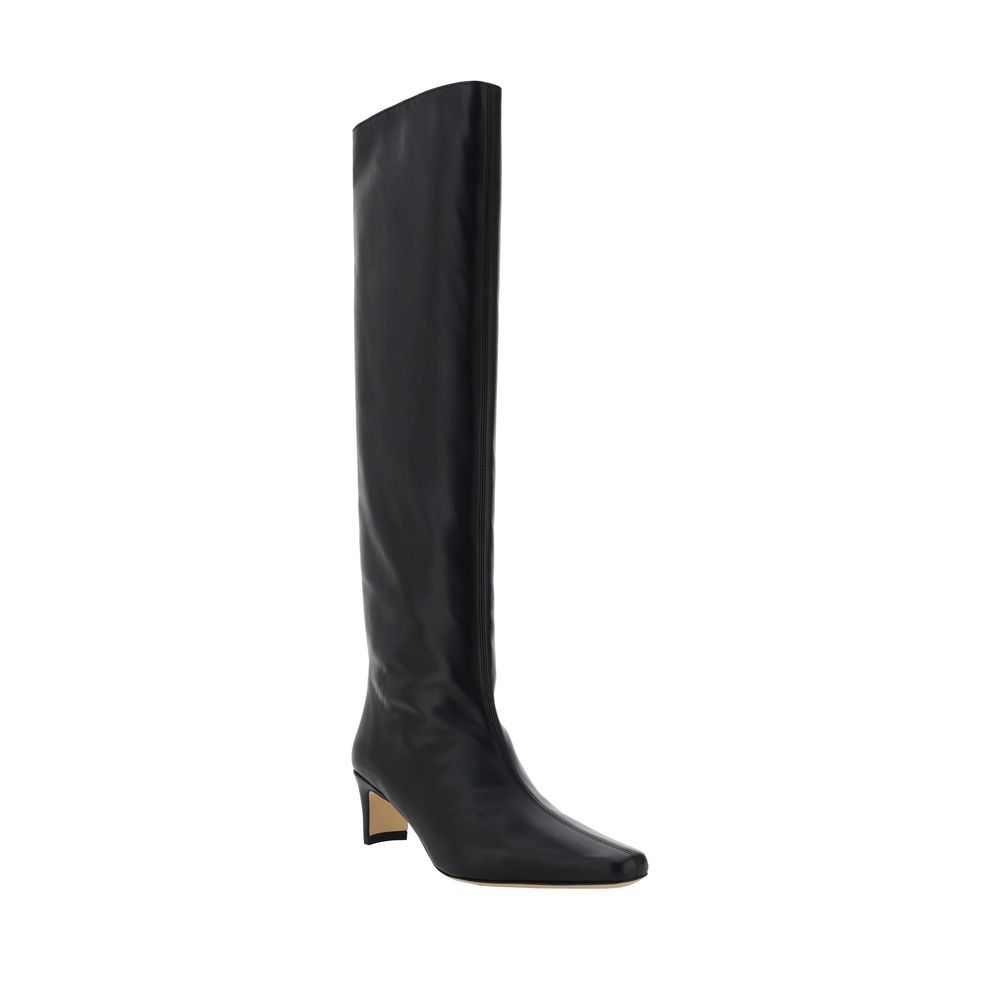 Staud Schwarze Kalbshaut Bos Taurus High Heel Stiefel